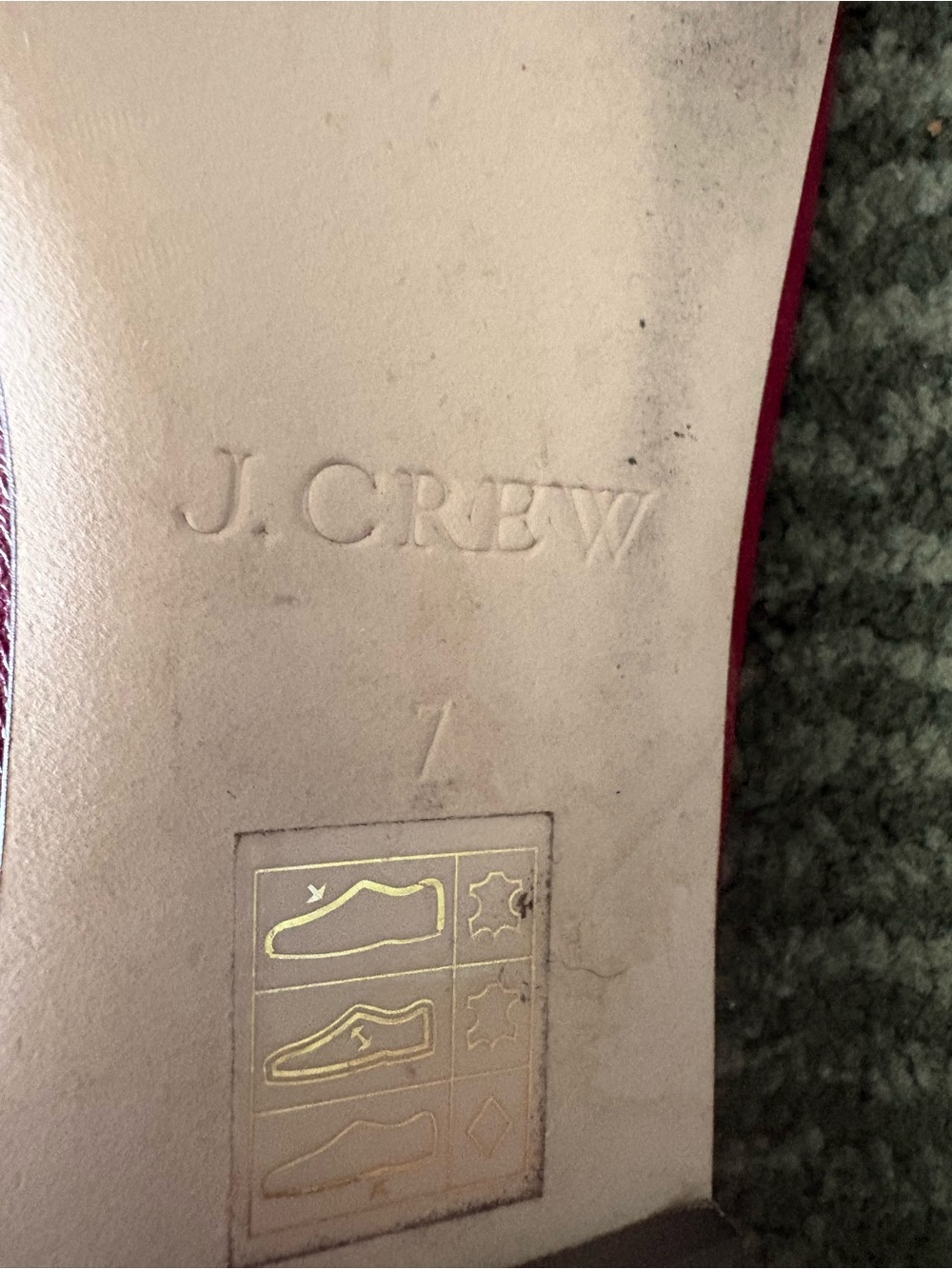 J. Crew Burgundy Croc-Detail Ballet Flats with Bow - Picture 3 of 3